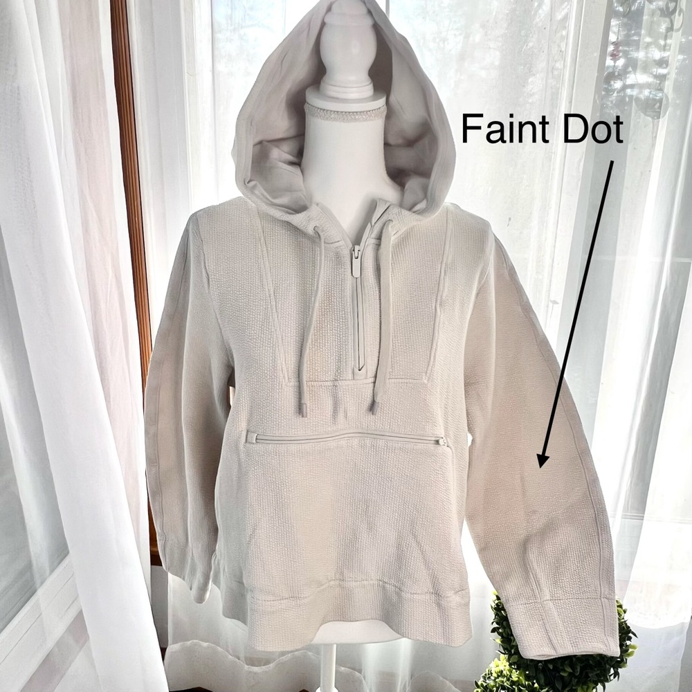 Lululemon Textured Half-Zip Hoodie Bone Size 8 - Picture 6 of 16